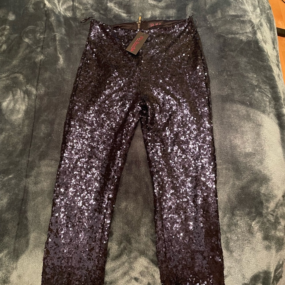Navy Blue Sequin Pants 👖